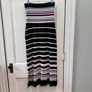 White House Black Market black pink blue white striped dress skirt womens medium